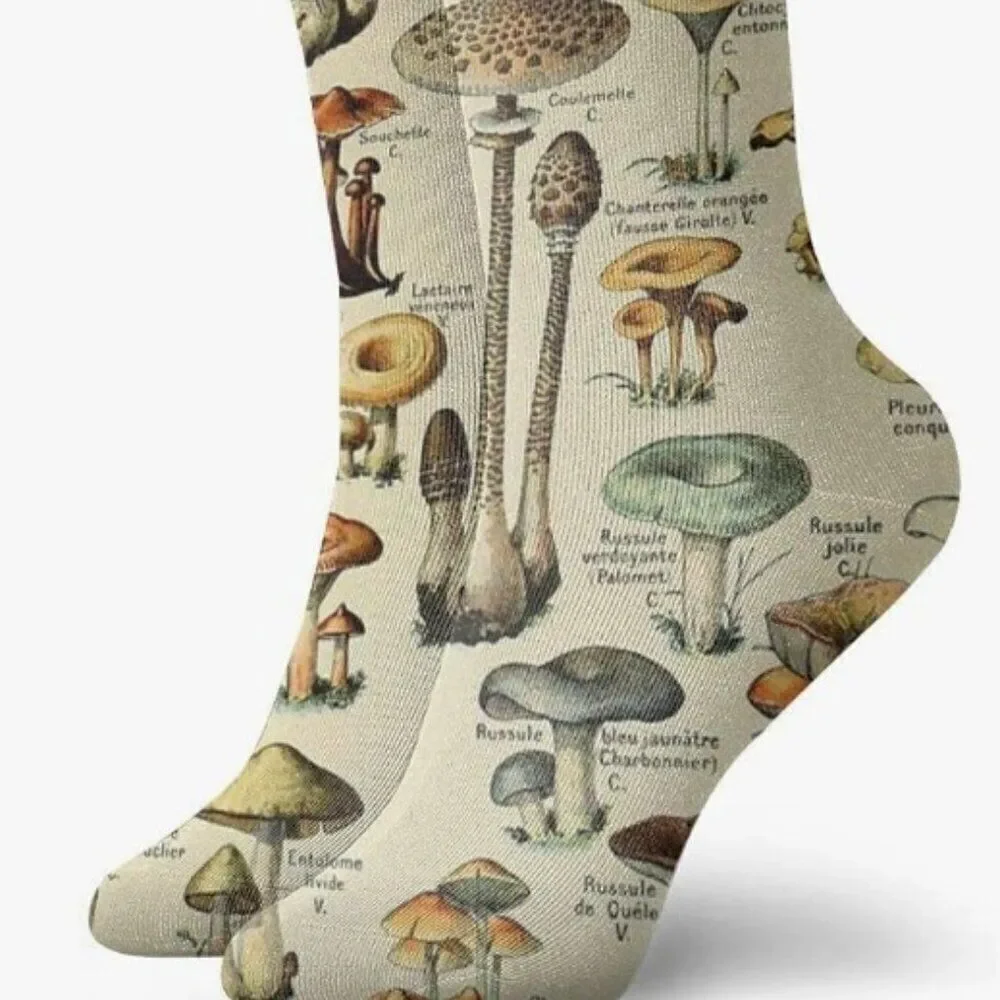MUSHROOM SOCKS NOVELTY FUN SOCKS THEME